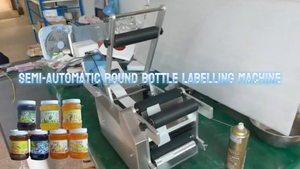 Mesin pelabelan botol bulat semi otomatis